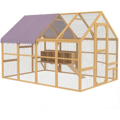 ARRIGONI Poulailler En Bois Avec Enclos Verrou De Securite Porte 4 Nichoirs Pour 8-12 Poules 2,8 X 1,8 X 1,9 M Jaune - Publicité ARRIGONI Poulailler En Bois Avec Enclos Verrou De Securite Porte 4 Nichoirs Pour 8-12 Poules 2,8 X 1,8 X 1,9 M Jaune - Publicité