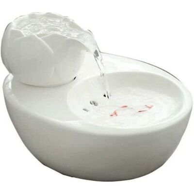 ABYSSE Fontaine Pour Chat Distributeur D'Eau En Céramique Pour Animaux De Compagnie - Fontaine À Boire Verticale Lotus Pour Chat - Filtre De Circulation Automatique Santé Et Hygiène De L'Eau Fond - Publicité ABYSSE Fontaine Pour Chat Distributeur D'Eau En Céramique Pour Animaux De Compagnie - Fontaine À Boire Verticale Lotus Pour Chat - Filtre De Circulation Automatique Santé Et Hygiène De L'Eau Fond - Publicité