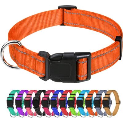 Melissa Collier Pour Chien, Collier En Nylon Réfléchissant Réglable Classique Convient Pour Moyens Chiens, Orange, 2.5cm Largeur - Publicité Melissa Collier Pour Chien, Collier En Nylon Réfléchissant Réglable Classique Convient Pour Moyens Chiens, Orange, 2.5cm Largeur - Publicité