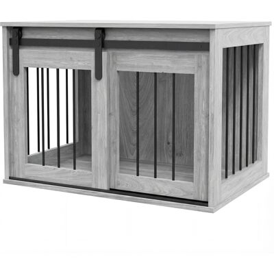 HEAT Cage D'Intérieur Pour Chien Avec Porte Coulissante, En Métal Aspect Bois, Dimensions 57h X 80l X 54p Cm - Publicité HEAT Cage D'Intérieur Pour Chien Avec Porte Coulissante, En Métal Aspect Bois, Dimensions 57h X 80l X 54p Cm - Publicité