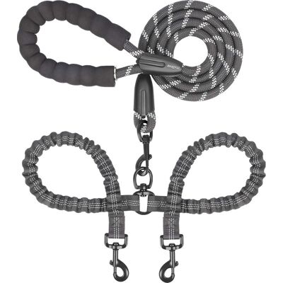 Vision Laisse Double Pour Chien – Pivotante À 360°, Anti-emmêlement, Avec Élastique Absorbant Les Chocs Pour Deux Chiens (grande, 25 À 150 Lb, Noire) - Publicité Vision Laisse Double Pour Chien – Pivotante À 360°, Anti-emmêlement, Avec Élastique Absorbant Les Chocs Pour Deux Chiens (grande, 25 À 150 Lb, Noire) - Publicité