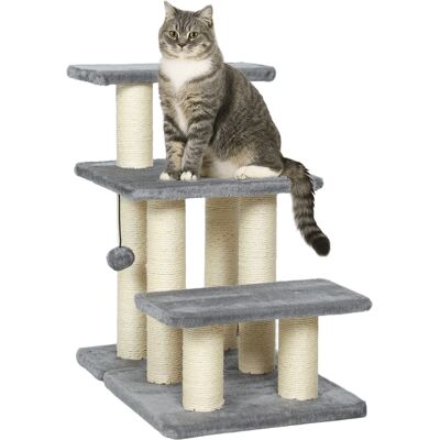 ARRIGONI Escalier Pour Animaux Domestiques Réglable 3 Marches Échelle Pour Chat Chien Griffoirs En Sisal Balle 52x34,5x54cm Gris - Publicité ARRIGONI Escalier Pour Animaux Domestiques Réglable 3 Marches Échelle Pour Chat Chien Griffoirs En Sisal Balle 52x34,5x54cm Gris - Publicité