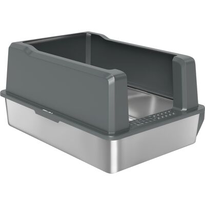 OEM Bac À Litière Pour Chat En Acier Inoxydable 85l Grande Capacité Maison De Toilette Semi-fermée, 71 X 50,8 X 35,5 Cm Gris - Publicité OEM Bac À Litière Pour Chat En Acier Inoxydable 85l Grande Capacité Maison De Toilette Semi-fermée, 71 X 50,8 X 35,5 Cm Gris - Publicité