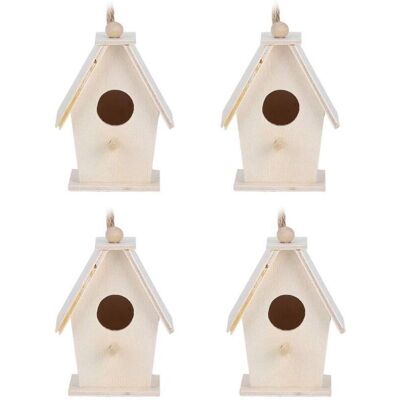 VEXXOL 4 Pièces Nids D'Oiseaux Type Suspendu Innovant Nids De Maison D'Oiseau En Bois Cage Pour Jardin Décoration De Cour Innovante - Publicité VEXXOL 4 Pièces Nids D'Oiseaux Type Suspendu Innovant Nids De Maison D'Oiseau En Bois Cage Pour Jardin Décoration De Cour Innovante - Publicité
