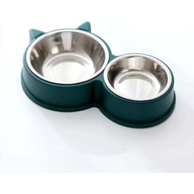 ENLENK Gamelle Pour Chat, Gamelles Doubles, Gamelle Chat En Acier Inoxydable Ensemble, Mangeoirs Et Abreuvoirs Pour Chat Chiots Hamsters Lapins Petits Animaux(vert) - Publicité ENLENK Gamelle Pour Chat, Gamelles Doubles, Gamelle Chat En Acier Inoxydable Ensemble, Mangeoirs Et Abreuvoirs Pour Chat Chiots Hamsters Lapins Petits Animaux(vert) - Publicité