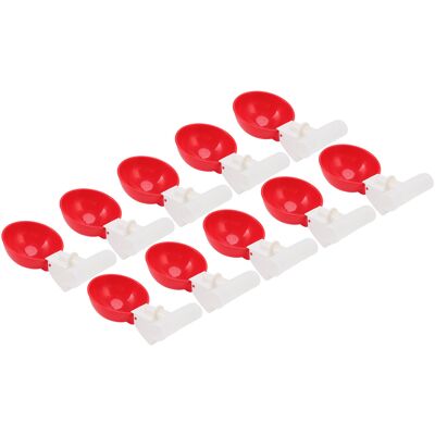 MCKENSA Lot De 10 Abreuvoirs Automatiques Pour Poules, Grands Bols Rouges En Plastique Pour Canards Et Poules (g3/4) - Publicité MCKENSA Lot De 10 Abreuvoirs Automatiques Pour Poules, Grands Bols Rouges En Plastique Pour Canards Et Poules (g3/4) - Publicité