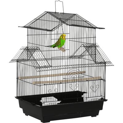 Generic Pawhut Cage À Oiseaux Design Maison Mangeoires Perchoirs 3 Portes Plateau Excrément Amovible + Poignée Transport 50,5 X 41 X 63 Cm Noir - Publicité Generic Pawhut Cage À Oiseaux Design Maison Mangeoires Perchoirs 3 Portes Plateau Excrément Amovible + Poignée Transport 50,5 X 41 X 63 Cm Noir - Publicité