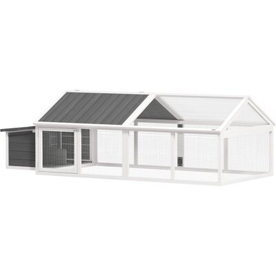 ARRIGONI Poulailler Pour Poules Cage À Poule Avec Nichoir Porte Et Toit Ouvrable Pour 4 Et 8 Poules 240 X 112,5 X 76 Cm Blanc - Publicité ARRIGONI Poulailler Pour Poules Cage À Poule Avec Nichoir Porte Et Toit Ouvrable Pour 4 Et 8 Poules 240 X 112,5 X 76 Cm Blanc - Publicité