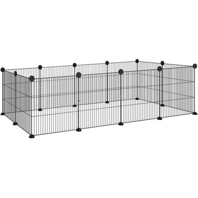 ARRIGONI Cage Parc Enclos Pour Animaux Domestiques Bords Arrondis Fil En Acier 140 X 70 X 35 Cm Noir - Publicité ARRIGONI Cage Parc Enclos Pour Animaux Domestiques Bords Arrondis Fil En Acier 140 X 70 X 35 Cm Noir - Publicité