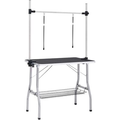 ACKERMAN Table De Toilettage Pliable Pour Animaux, Adaptée Pour Tondre Les Poils D'Animaux Et Pour Usage Professionnel À Domicile Pour Chats Et Chiens, Réglable En Hauteur. Noir 90 X 60 X 76 Cm (l X L X H) - Publicité ACKERMAN Table De Toilettage Pliable Pour Animaux, Adaptée Pour Tondre Les Poils D'Animaux Et Pour Usage Professionnel À Domicile Pour Chats Et Chiens, Réglable En Hauteur. Noir 90 X 60 X 76 Cm (l X L X H) - Publicité