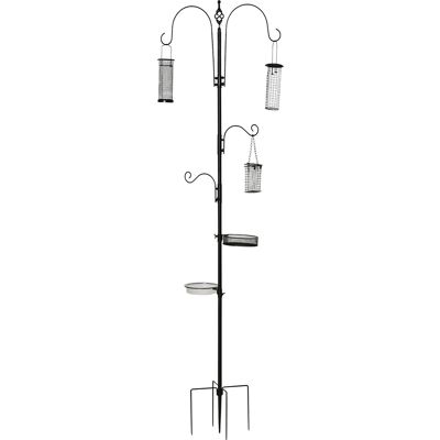 OEM Mangeoire À Oiseaux De 208 Cm Avec 4 Crochets, Piquet De Fixation, Bac À Eau Et À Nourriture, Mangeoire Sur Pied Pour Oiseaux Sauvages De Jardin, Acier Noir - Publicité OEM Mangeoire À Oiseaux De 208 Cm Avec 4 Crochets, Piquet De Fixation, Bac À Eau Et À Nourriture, Mangeoire Sur Pied Pour Oiseaux Sauvages De Jardin, Acier Noir - Publicité