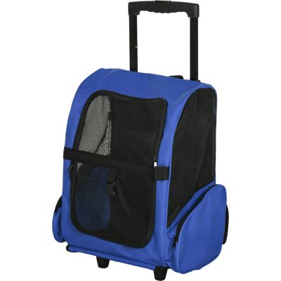 HEAT Caisse De Transport 2 En 1 Pour Chiens Et Chats (chariot, Sac À Dos) Avec Poignée Télescopique, Poches De Rangement, Ventilation, Laisse De Sécurité, 42 X 25 X 55 Cm, Bleue - Publicité HEAT Caisse De Transport 2 En 1 Pour Chiens Et Chats (chariot, Sac À Dos) Avec Poignée Télescopique, Poches De Rangement, Ventilation, Laisse De Sécurité, 42 X 25 X 55 Cm, Bleue - Publicité