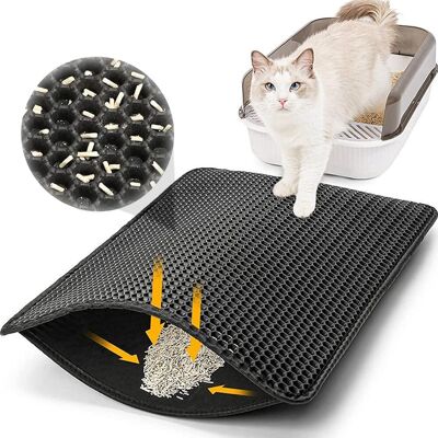 GRASSLIN 1 Tapis Litière Chat,double Couche Nid D'Abeille,eva Imperméable,antidérapant,bac À Litière - Publicité GRASSLIN 1 Tapis Litière Chat,double Couche Nid D'Abeille,eva Imperméable,antidérapant,bac À Litière - Publicité