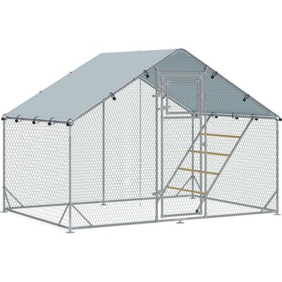 ACKERMAN Poulailler Avec Enclos En Liberté En Acier, 300 X 200 X 195 Cm Cage Pour Poules Avec Bâche Résistante Aux Uv, Porte D'Alimentation, Nourrisseur Suspendu, Perchoir, Enclos Pour Poules Pour 6-8 Poules, - Publicité ACKERMAN Poulailler Avec Enclos En Liberté En Acier, 300 X 200 X 195 Cm Cage Pour Poules Avec Bâche Résistante Aux Uv, Porte D'Alimentation, Nourrisseur Suspendu, Perchoir, Enclos Pour Poules Pour 6-8 Poules, - Publicité