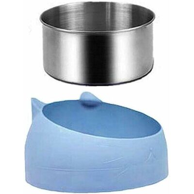 BRINSEA Pet Bowl Kitten Cat Bowl Oblique Bouche Écuelle Pour Chien Inoxydable Alimentaire En Acier Feeder Eau 15 Degree Tilt Animaux 400ml Bleu - Publicité BRINSEA Pet Bowl Kitten Cat Bowl Oblique Bouche Écuelle Pour Chien Inoxydable Alimentaire En Acier Feeder Eau 15 Degree Tilt Animaux 400ml Bleu - Publicité