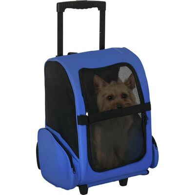 OEM Trasportino Zaino 2 In 1 Per Cani E Gatti Con Tasche Laterali, Maniglia Telescopica E Ruote, 42x25x55cm, Azzurro - Publicité OEM Trasportino Zaino 2 In 1 Per Cani E Gatti Con Tasche Laterali, Maniglia Telescopica E Ruote, 42x25x55cm, Azzurro - Publicité