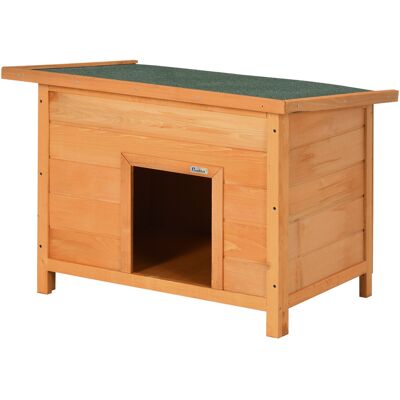 HEAT Niche Pour Chien/chat En Bois Sur Pieds Avec Toit À Charnières, En Pin Pré-huilé, 85 X 58 X 58 Cm - Publicité HEAT Niche Pour Chien/chat En Bois Sur Pieds Avec Toit À Charnières, En Pin Pré-huilé, 85 X 58 X 58 Cm - Publicité