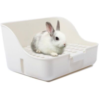 XISRENS Boîte Litière De Lapin Facile Nettoyer Pour Apprendre À Utiliser La Toilette, Pour Petits Animaux/cochons D'Inde/furets, Blanc - Publicité XISRENS Boîte Litière De Lapin Facile Nettoyer Pour Apprendre À Utiliser La Toilette, Pour Petits Animaux/cochons D'Inde/furets, Blanc - Publicité