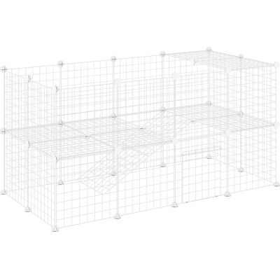ARRIGONI Cage Parc Clôture Pour Animaux Domestiques Enclos Pour Petits Animaux Modulable 2 Niveaux Fil En Acier 146x73x73cm Blanc - Publicité ARRIGONI Cage Parc Clôture Pour Animaux Domestiques Enclos Pour Petits Animaux Modulable 2 Niveaux Fil En Acier 146x73x73cm Blanc - Publicité