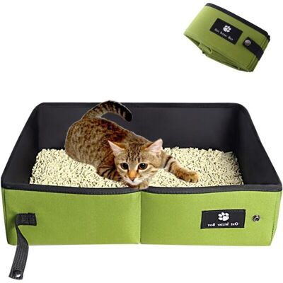 ABCRITAL Ulisem Bac À Litière Pliable Pour Chat - Bac À Litière Portable, Doux, Durable, Étanche, Pour Intérieur, Maison, Voyage, Vert, 45 X 35 Cm - Publicité ABCRITAL Ulisem Bac À Litière Pliable Pour Chat - Bac À Litière Portable, Doux, Durable, Étanche, Pour Intérieur, Maison, Voyage, Vert, 45 X 35 Cm - Publicité