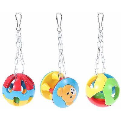 LISATR Lot De 3 Balles À Mâcher Pour Perroquet - Publicité LISATR Lot De 3 Balles À Mâcher Pour Perroquet - Publicité