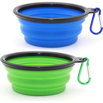 Vision Gamelles Pliables Portables Pour Animaux De Compagnie, Lot De 2, Pour Chats Et Chiens, Pour Promenades, Stationnement Et Voyages, Avec 2 Mousquetons (petit, Bleu Et Vert) - Publicité Vision Gamelles Pliables Portables Pour Animaux De Compagnie, Lot De 2, Pour Chats Et Chiens, Pour Promenades, Stationnement Et Voyages, Avec 2 Mousquetons (petit, Bleu Et Vert) - Publicité