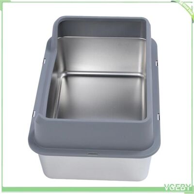 OEM Fafeicy Bac À Litière Pour Chat À Dessus Ouvert Bac À Litière Pour Chat En Acier Inoxydable, Animalerie Transport Noir Gris Foncé - Publicité OEM Fafeicy Bac À Litière Pour Chat À Dessus Ouvert Bac À Litière Pour Chat En Acier Inoxydable, Animalerie Transport Noir Gris Foncé - Publicité