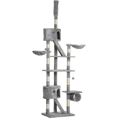 OEM Arbre À Chat De 240 À 260 Cm De Haut, Avec Balles En Peluche, Grotte, Hamac, Poteaux En Sisal, Plateformes, Plusieurs Niveaux, Idéal Pour Les Grands Chats, Gris Clair. Publicité OEM Arbre À Chat De 240 À 260 Cm De Haut, Avec Balles En Peluche, Grotte, Hamac, Poteaux En Sisal, Plateformes, Plusieurs Niveaux, Idéal Pour Les Grands Chats, Gris Clair. Publicité