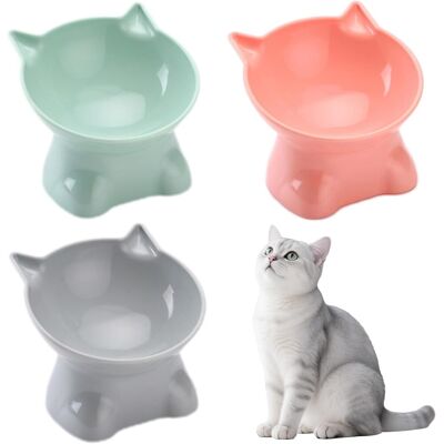 GRASSLIN 3 Gamelle Chat, Inclinée 15°, Anti-vomissements, Plastique Sans Bpa, Pour Chats Chiens Lapins - Publicité GRASSLIN 3 Gamelle Chat, Inclinée 15°, Anti-vomissements, Plastique Sans Bpa, Pour Chats Chiens Lapins - Publicité