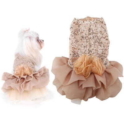 PELTOR Jeffergarden Robe D'Été En Tissu Pour Animaux De Compagnie, Petit Chien, Chiot, Jupe À Bulles De Princesse À Paillettes, Costume De Mariage (or M) - Publicité PELTOR Jeffergarden Robe D'Été En Tissu Pour Animaux De Compagnie, Petit Chien, Chiot, Jupe À Bulles De Princesse À Paillettes, Costume De Mariage (or M) - Publicité