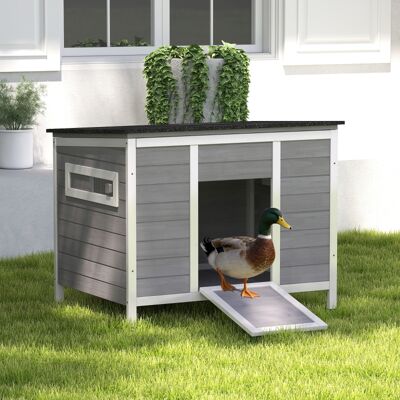 MINKUROW Abri À Canards En Bois Résistant Aux Intempéries, Avec Plancher Amovible, Fenêtre Coulissante À Charnières Et Toit En Asphalte, 93 X 70 X 72 Cm, Gris - Publicité MINKUROW Abri À Canards En Bois Résistant Aux Intempéries, Avec Plancher Amovible, Fenêtre Coulissante À Charnières Et Toit En Asphalte, 93 X 70 X 72 Cm, Gris - Publicité