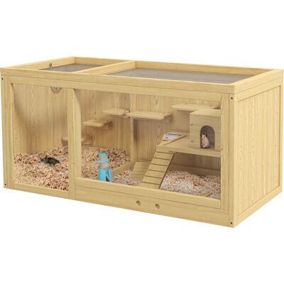 ARRIGONI Cage Pour Rongeurs En Bois De Sapin Avec Accessoires Et Abreuvoir 100 X 50 X 50 Cm Naturel - Publicité ARRIGONI Cage Pour Rongeurs En Bois De Sapin Avec Accessoires Et Abreuvoir 100 X 50 X 50 Cm Naturel - Publicité