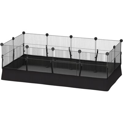HEAT Enclos Pour Petits Animaux, Cage Modulaire Pour Lapins Avec 12 Panneaux Et Tapis Imperméable, En Acier, 120 X 60 X 40 Cm, Noir - Publicité HEAT Enclos Pour Petits Animaux, Cage Modulaire Pour Lapins Avec 12 Panneaux Et Tapis Imperméable, En Acier, 120 X 60 X 40 Cm, Noir - Publicité