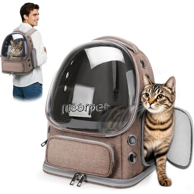 RYTTGOP 1 - Sac À Dos Chat - Transporteur Pliable - Fenêtre À Bulles Respirante - Pour Chats Et Petits Chiens Jusqu'à 7,5 Kg - Voyage Et Camping - Marron Kaki - 34x27x42cm - Publicité RYTTGOP 1 - Sac À Dos Chat - Transporteur Pliable - Fenêtre À Bulles Respirante - Pour Chats Et Petits Chiens Jusqu'à 7,5 Kg - Voyage Et Camping - Marron Kaki - 34x27x42cm - Publicité