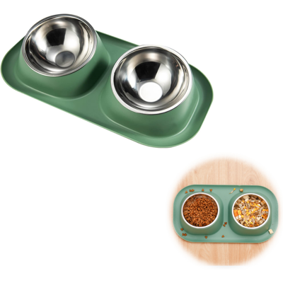 Generic Lot De 2 Gamelles Pour Petits Chiens En Acier Inoxydable Avec Support Incliné À 15° En Acier Inoxydable - Publicité Generic Lot De 2 Gamelles Pour Petits Chiens En Acier Inoxydable Avec Support Incliné À 15° En Acier Inoxydable - Publicité