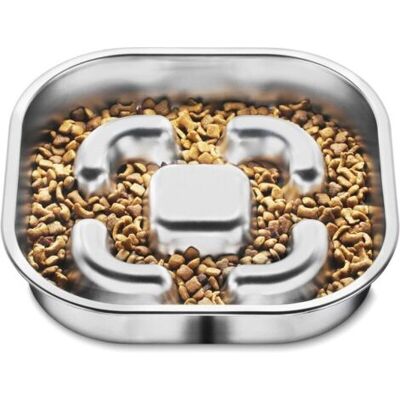 ABYSSE Gamelle Anti Glouton Chien, Bol À Alimentation Lente Pour Chien En Acier Inoxydable Avec Tapis En Silicone Antidérapant, Bol À Alimentation Lente À Double Face En Métal Pour Races Moyennes Et G - Publicité ABYSSE Gamelle Anti Glouton Chien, Bol À Alimentation Lente Pour Chien En Acier Inoxydable Avec Tapis En Silicone Antidérapant, Bol À Alimentation Lente À Double Face En Métal Pour Races Moyennes Et G - Publicité