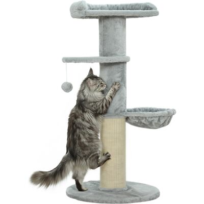 WINS Arbre À Chat Avec Tonneau Griffoir Sisal, Plateforme De Repos, Hamac Et Balle Jouet - 48x103,5 Cm, Couleur Gris Clair - Publicité WINS Arbre À Chat Avec Tonneau Griffoir Sisal, Plateforme De Repos, Hamac Et Balle Jouet - 48x103,5 Cm, Couleur Gris Clair - Publicité
