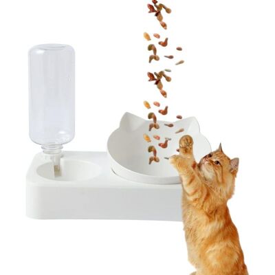 Vision 500ml Gamelles Pour Chats, Inclinable À 15° Bol Pour Chat, 2 En 1 Gamelles Pour Chat, Ensemble De Bols Pour Chat Et Chien De Petite Et Moyenne Taille (blanc) - Publicité Vision 500ml Gamelles Pour Chats, Inclinable À 15° Bol Pour Chat, 2 En 1 Gamelles Pour Chat, Ensemble De Bols Pour Chat Et Chien De Petite Et Moyenne Taille (blanc) - Publicité