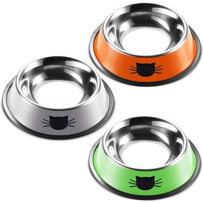 MOXIE 3 Pièces Gamelle Chat,inoxydable Bols Chat Alimentaire En Acier Antidérapantes Avec Base En Caoutchouc,bol Pour Animaux,gamelles D'Eau Pour Chatpour Chiots Hamsters Lapins Petits Animaux (3) - Publicité MOXIE 3 Pièces Gamelle Chat,inoxydable Bols Chat Alimentaire En Acier Antidérapantes Avec Base En Caoutchouc,bol Pour Animaux,gamelles D'Eau Pour Chatpour Chiots Hamsters Lapins Petits Animaux (3) - Publicité