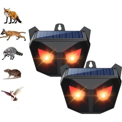 Vision Répulsif De Renard, Ultrasons Pour Rats, Avec Lumière Led Intense, Alimenté Par Usb Et Énergie Solaire, Répulsif Animal Extérieur Pour Écureuil, Chat, Chien, Souris, Oiseau(2pack) - Publicité Vision Répulsif De Renard, Ultrasons Pour Rats, Avec Lumière Led Intense, Alimenté Par Usb Et Énergie Solaire, Répulsif Animal Extérieur Pour Écureuil, Chat, Chien, Souris, Oiseau(2pack) - Publicité
