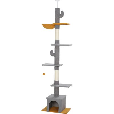 HEAT Arbre À Chat, 275 Cm De Haut, 6 Niveaux Pour Chats D'Intérieur, Du Sol Au Plafond, Avec Plateformes Et Niche, Gris Clair - Publicité HEAT Arbre À Chat, 275 Cm De Haut, 6 Niveaux Pour Chats D'Intérieur, Du Sol Au Plafond, Avec Plateformes Et Niche, Gris Clair - Publicité