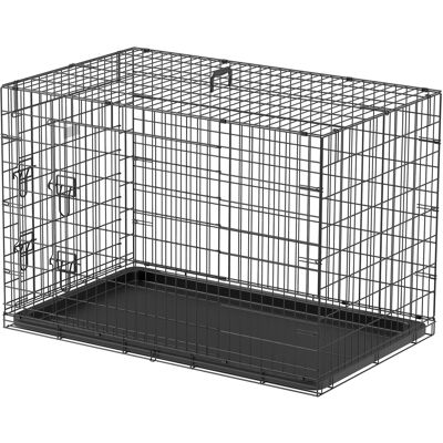 HEAT Cage De Transport Pliable En Métal Pour Chien, Noire, 92 X 57 X 62,5 Cm - Publicité HEAT Cage De Transport Pliable En Métal Pour Chien, Noire, 92 X 57 X 62,5 Cm - Publicité