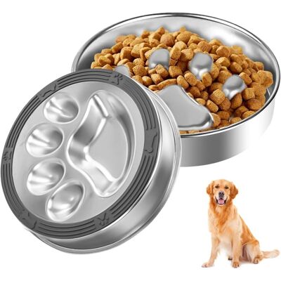 GRASSLIN 1 Gamelle Anti-glouton, Acier Inoxydable 304, Tapis Silicone Antidérapant, Ø22 Cm, Chien Chat Taille Moyenne Grande - Publicité GRASSLIN 1 Gamelle Anti-glouton, Acier Inoxydable 304, Tapis Silicone Antidérapant, Ø22 Cm, Chien Chat Taille Moyenne Grande - Publicité