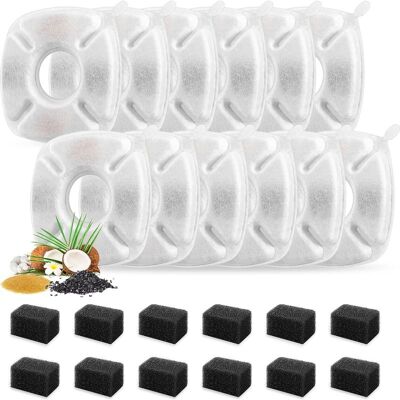 Vision Lot De 24 Filtres De Rechange Pour Abreuvoirs Pour Chats, 12 Puces Filtrantes Et 12 Éponges De Préfiltration Pour Abreuvoirs Automatiques Pour Animaux De Compagnie De 2,8 L (95 Oz) - Publicité Vision Lot De 24 Filtres De Rechange Pour Abreuvoirs Pour Chats, 12 Puces Filtrantes Et 12 Éponges De Préfiltration Pour Abreuvoirs Automatiques Pour Animaux De Compagnie De 2,8 L (95 Oz) - Publicité