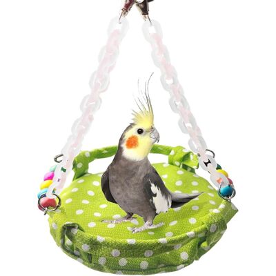 KAJFJAD Nid D'Oiseau En Bois Avec Clochette – Perchoir Idéal Pour Perroquets, Perruches Et Autres Oiseaux. Publicité KAJFJAD Nid D'Oiseau En Bois Avec Clochette – Perchoir Idéal Pour Perroquets, Perruches Et Autres Oiseaux. Publicité