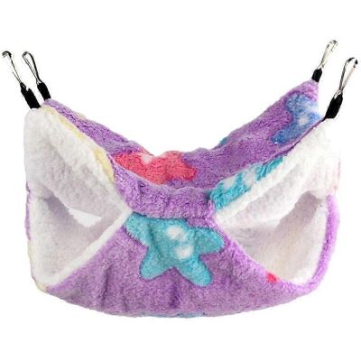 YUDO Hamac Pour Hamster, Litière Double Couche Douce, Nid Douillet Pour Petits Animaux De Compagnie Comme Les Écureuils Et Les Furets-star Purple - Publicité YUDO Hamac Pour Hamster, Litière Double Couche Douce, Nid Douillet Pour Petits Animaux De Compagnie Comme Les Écureuils Et Les Furets-star Purple - Publicité