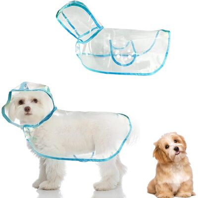 GRASSLIN 1 Imperméable Chien, Capuche Transparente, Matière Plastique, Taille M, Pour Chiots Et Petits Chiens - Publicité GRASSLIN 1 Imperméable Chien, Capuche Transparente, Matière Plastique, Taille M, Pour Chiots Et Petits Chiens - Publicité