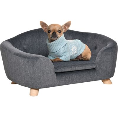 ARRIGONI Canapé Lit Panier Chien Chat Sur Pied Design Contemporain Coussin Moelleux Amovible Pieds Bois Massif Dim. 70l X 47l X 30h Cm Gris Anthracite - Publicité ARRIGONI Canapé Lit Panier Chien Chat Sur Pied Design Contemporain Coussin Moelleux Amovible Pieds Bois Massif Dim. 70l X 47l X 30h Cm Gris Anthracite - Publicité