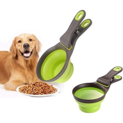 Melissa Pelle À Nourriture Multi-usages Pour Animaux De Compagnie, Tasse À Mesurer En Silicone Pliable 3 En 1 Et Clip De Fermeture De Sac Pour Chien Chat Stockage Nourriture Eau Collation Bol De Voyage - Publicité Melissa Pelle À Nourriture Multi-usages Pour Animaux De Compagnie, Tasse À Mesurer En Silicone Pliable 3 En 1 Et Clip De Fermeture De Sac Pour Chien Chat Stockage Nourriture Eau Collation Bol De Voyage - Publicité