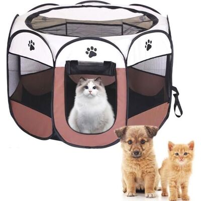 Cellfast Tente Pour Animaux De Compagnie, Enclos À Huit Côtés, Cage Pliable Pour Chat, Lit Pour Chat Toutes Saisons (72cm X 45cm,marron) - Publicité Cellfast Tente Pour Animaux De Compagnie, Enclos À Huit Côtés, Cage Pliable Pour Chat, Lit Pour Chat Toutes Saisons (72cm X 45cm,marron) - Publicité